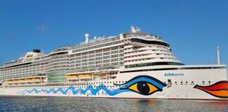 El crucero AIDAperla rompió sus amarras por vendaval El crucero AIDAperla
